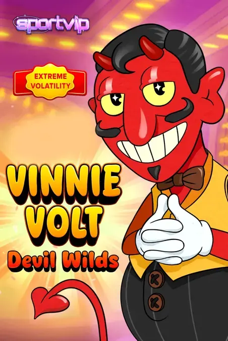 Vinnie Volt: Devil Wilds slot com tema de diabo cartoon e cassino retrô